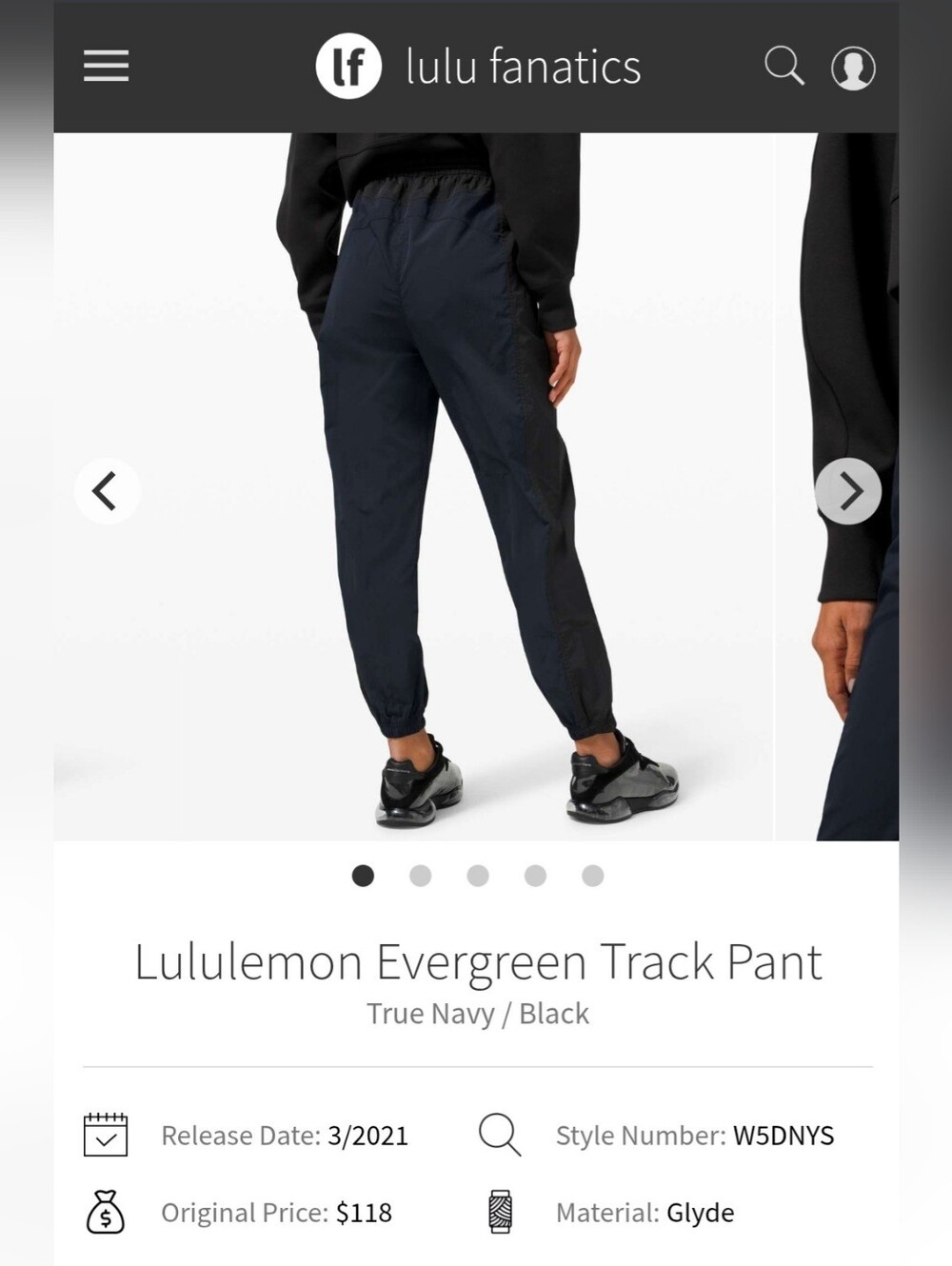 Lululemon Evergreen Track PantTrue Navy/Black-6 - Picture 2 of 14